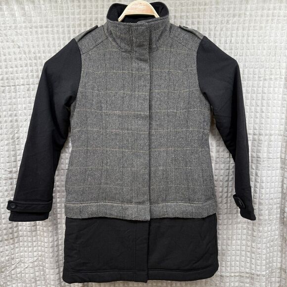 PrAna Convertible‎ Jacket Women's Medium Black Gray Insulated Caprise Parka Coat - Picture 3 of 8